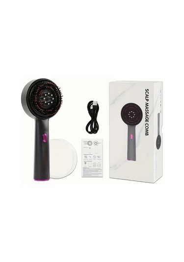 Willowhaven Gri Çok Fonksiyonlu Elektrikli Masaj Tarağı Ayarlanabilir Hızlı Saç Fırçası Uzun Pil Ömrü Gri