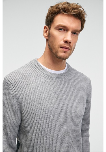 CABLIN Erkek Yuvarlak Yaka Regular Fit Triko Grimelanj Kazak