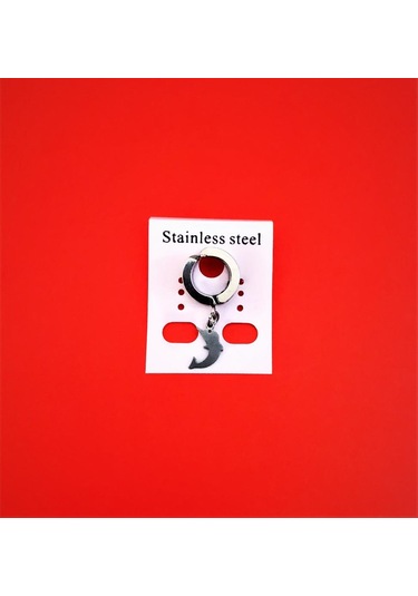 Tükkan Accessories 316l Cerrahi Çelik Yunus Figür Kıstırmalı Çelik Küpe-çlkgfkü17