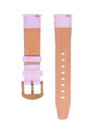 Fro Lw38-43 20 Mm Hakiki Deri Düz Pembe Kordon Gold Toka