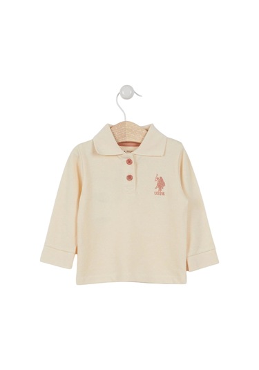 U.S. Polo Assn. Lisanslı Classic Bebek Uzun Kol Yakalı Sweatshirt Fil Dişi