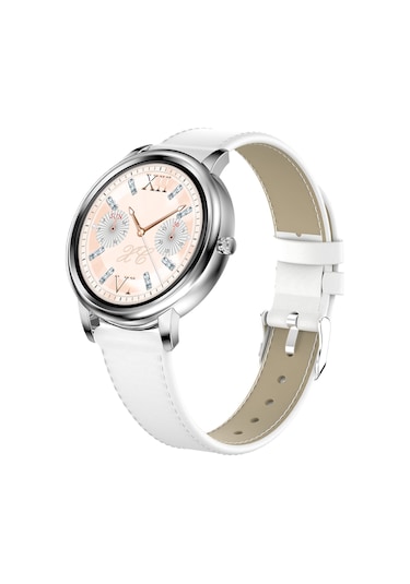 Tenfowee Ip67 Su Geçirmez Deri Kordon Akıllı Saat Beyaz