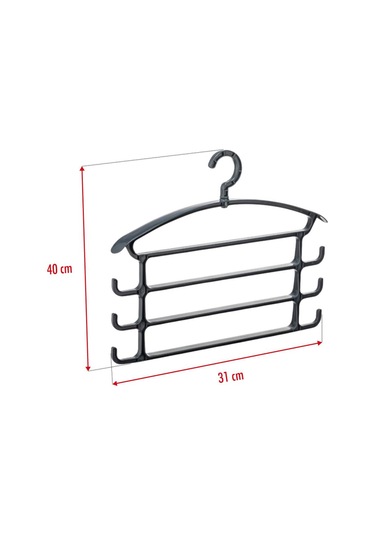 Füme Pantolon Askısı & Dolap Düzenleyici Askı Gri