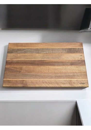 Ceviz Ağacı 55 X 35 Cm 4 Cm Kalın Özel Büyük Boy Ayaklı Şef Tahta