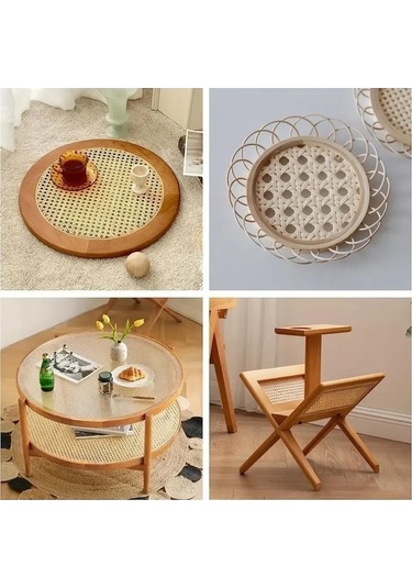 Novahub Kahve Rattan Ruloları, 40x100cm, Mobilya Dekorasyonu, Sandalye Kaplama, Dolap Kapı Dokuma, Dıy Tasarım Kahve