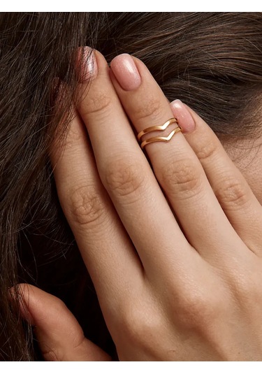 Zoloto Russkih Parmak Ucu Yüzüğü Çift Gümüş 925 Altın Kaplama 145680700 Gri