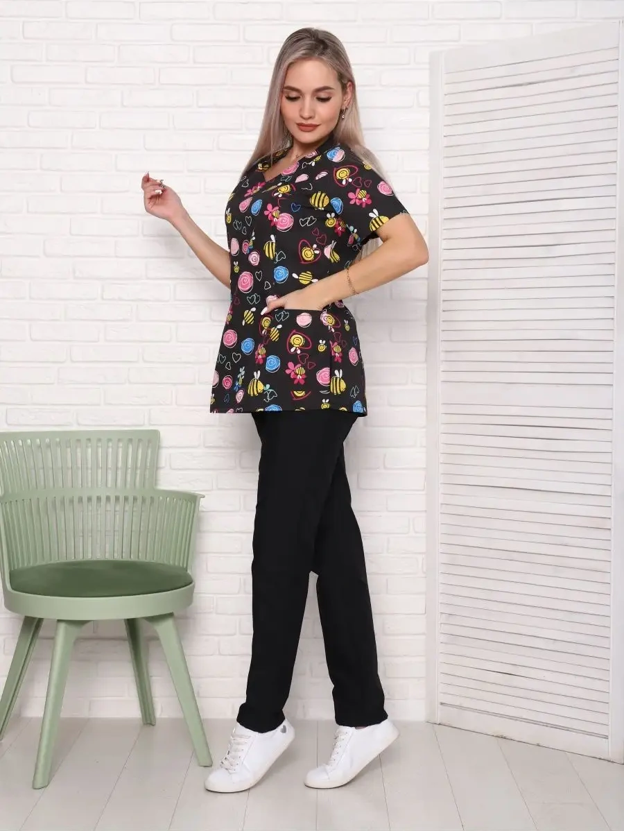 Medicina Plus Kadın Cerrahi Gömlek 139735570 Siyah Melanj