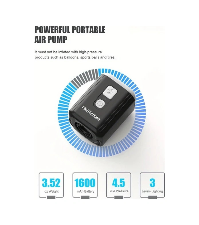 Willowhaven Yeşil Mini Şişirme Pompası 1600mah Bataryalı Kamp Lambalı Şişme Yatak Havuz Oyuncağı