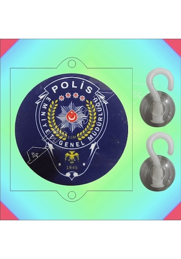 Polis Vantuzlu Araç Stikiri Çok Renkli