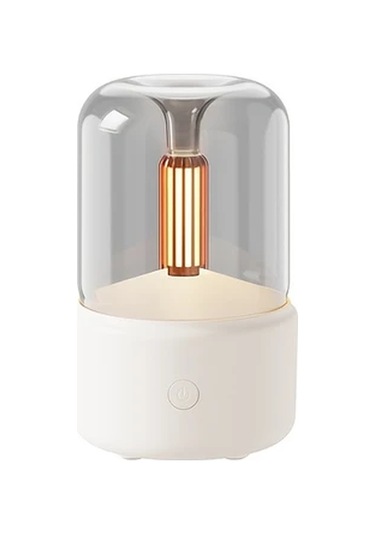 Techbloom Yükseltilmiş Ultrasonik Aromaterapi Lambası White Yumuşak Işık Yatak Başı Atmosfer Lambası Nemlendirici Ve Hava Temizleyici