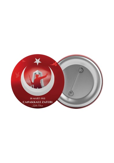 18 Mart Çanakkale Haftası Çanta Rozeti 20 Adet En Büyük Boy 5.8cm İğneli Broş