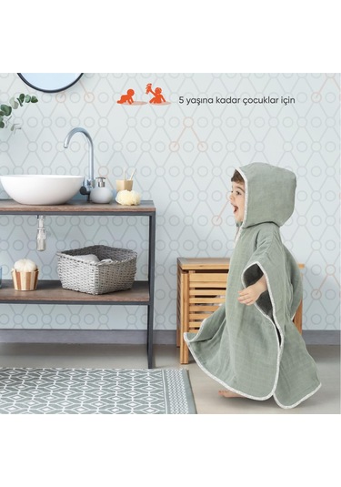 Gezenbebe Hero Müslin Ve Havlu Bebek Çocuk Pançosu