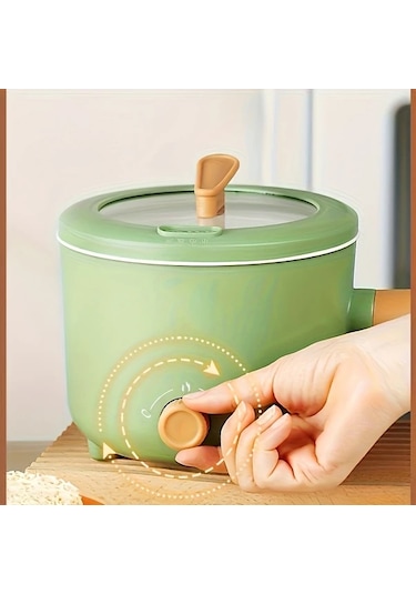 Honeybeeshop Mavi Taşınabilir Elektrikli Yapışmaz Tencere Kapaklı Hafif Kullanışlı Çok Fonksiyonlu Pişirme Tenceresi