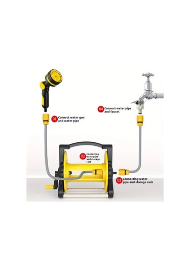 Willowhaven Mavi Saklama Arabası: Bahçe Hortumu Dolabı, Ayarlanabilir, Keskinsiz, Taşınabilir Çözüm