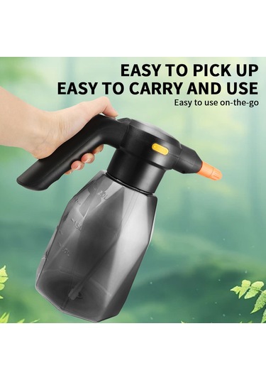 Maiyame 2l Siyah Şeffaf Elektrikli Spreyci, Li-poly Pil, Bahçe Bitkileri Sulama, Ev Temizliği, Hava Nemlendirme, Otomatik Sprey Fonksiyonu