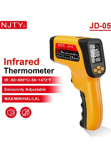 Boatshop1 Jd-05 Njty Kızılötesi Termometre Uçlu Temasız Sıcaklık Ölçümü 50 800 C K Tipi Termokupl Endüstriyel Otomotiv