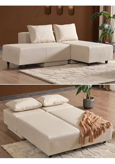 Kagu Corner Poly-m Köşe Takimı-Kanepe-Yatak-Dinlenme 4 Farkli Model Tek Modül Krem