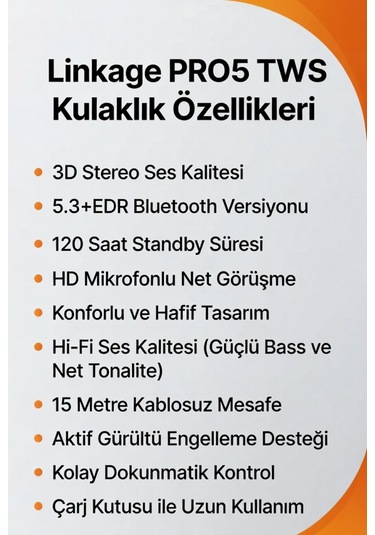 Linkage PRO5 Bluetooth 5.3 Kulak İçi Kulaklık