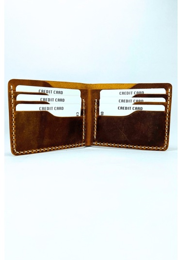 El Yapımı Hakiki Deri Premium Cüzdan Taba Geniş Model Taba