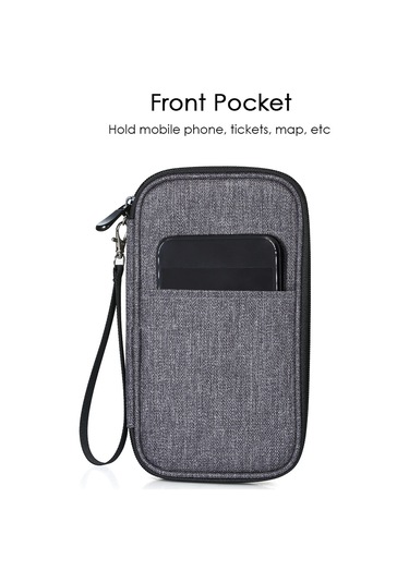 Hangfox Pratik Seyahat Çantası: 13 Cep Ve Kalem Klipsli Pasaport Cüzdanı - Gri Gri