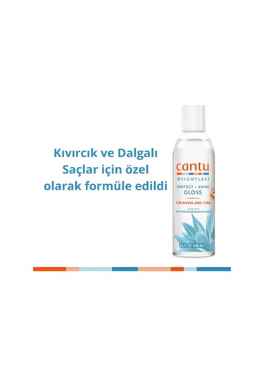 Cantu Weightless Isı Koruyucu Ve Parlaklık Veren Saç Serumu - Dalgalı Ve Kıvırcık Saçlar 100 Ml