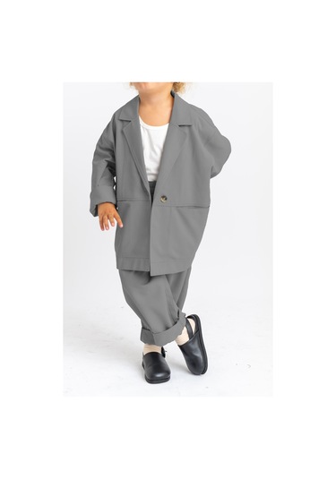 Oliventhekid Unisex Ceketli Takım Gri Gri