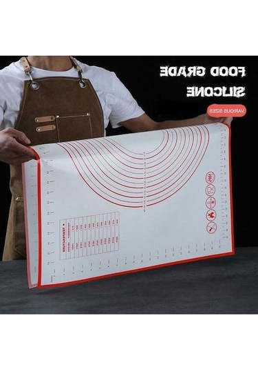 Novahub Kırmızı Silikon Pişirme Matı: 60x40cm - Pasta, Pizza, Hamur İşi İçin Mükemmel Hamur Yapışmaz Mat