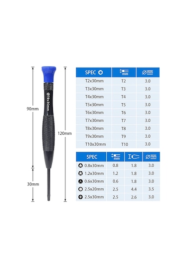 30'u 1 Arada Torx Tornavida Seti Manyetik Hassas Tornavida Seti