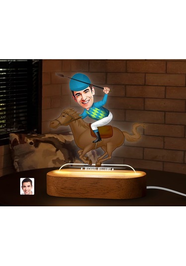 Bk Gift Kişiye Özel Jokey Karikatürlü Dekoratif 3d Biblo Led Işıklı Gece Lambası-1, Arkadaşa Hediye Kobitmeyen138314 Bk Gift