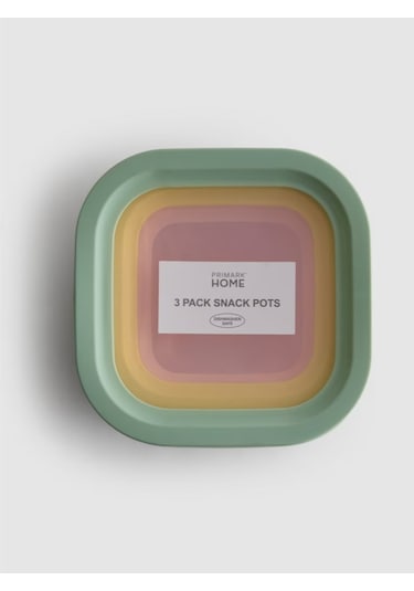 Primark Home Pastel Renkli 3'lü Saklama Kabı Çok Renkli