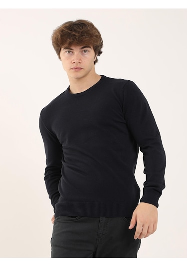 Dufy Lacivert Erkek Slim Fit O Yaka Triko - 97514 Lacivert