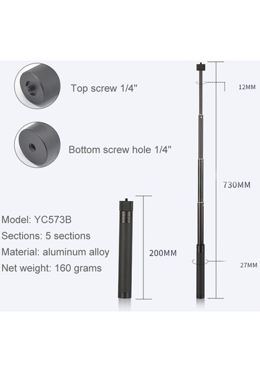 Tongxida Yc573b Selfie Uzatma Çubuğu Feiyu G5/spg/wg2 Gimbal İçin, Djı Osmo Pocket/pocket 2
