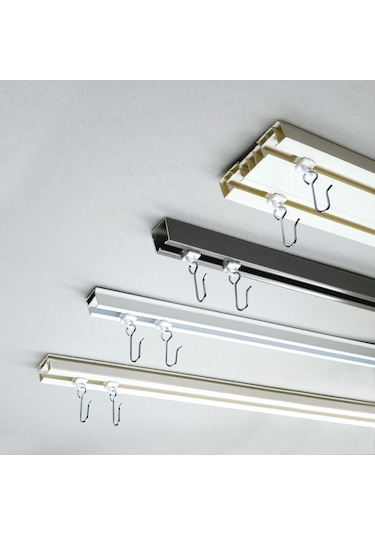 Metal Kancalı Plastik Halkalı Korniş Ruleti / Perde Askısı 20 Adet