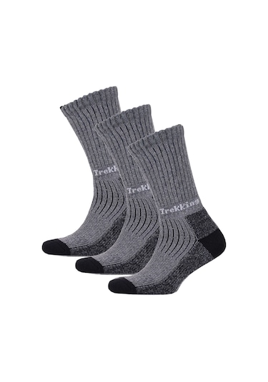 Thermoform Trekking Yürüyüş Kampçı Avcı Çorap Antrasit 3'lü Paket