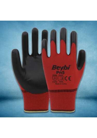 Beybi Pn5 Nitril Eldiven Kırmızı Siyah No:10 60-144-288 Çift
