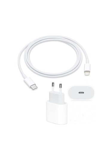 Apple Uyumlu iOS MU7V2TU/A 18 W USB-C Güç Adaptörü + Type-C to Lightning Kablo