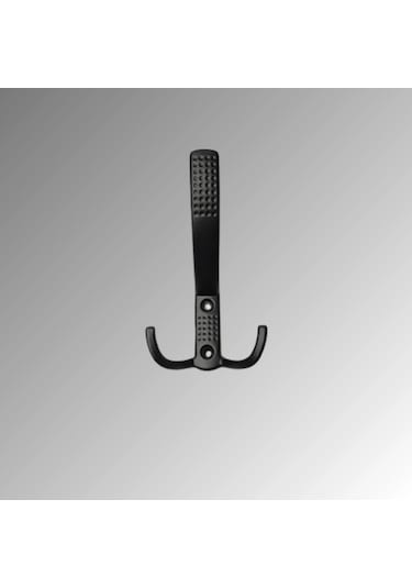 Uzun Noktalı Metal Askı Şık Portmanto Askılık Dolap Mobilya Askısı Vidalar Dahil 5 Adet Siyah