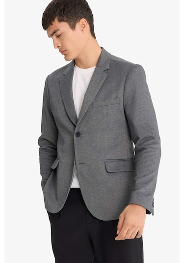 Defacto Slim Fit Dar Kesim Blazer Ceket F7690ax25auar198 Antrasit