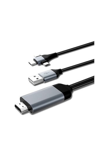 Type-c Hdmı Projeksiyon Kablosu: 1080p Hd Akıllı Telefon Tv Bağlantısı, 2 Metre, Kolay Kurulum