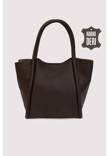 Hakiki Deri Kadın Organizerlı El Çantası Kahverengi Smr9206-2 Kahverengi