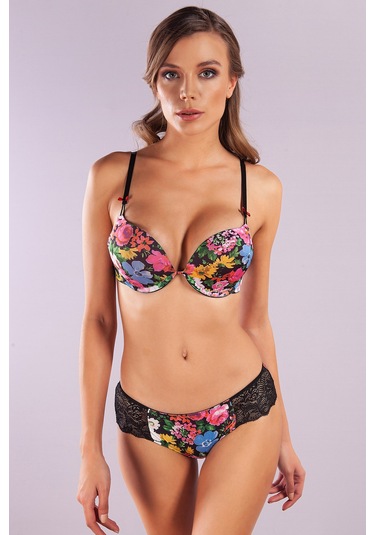 Golshan Garden Boy Short, Kadın Dantelli Çiçek Baskılı Şort Külot Çok Renkli