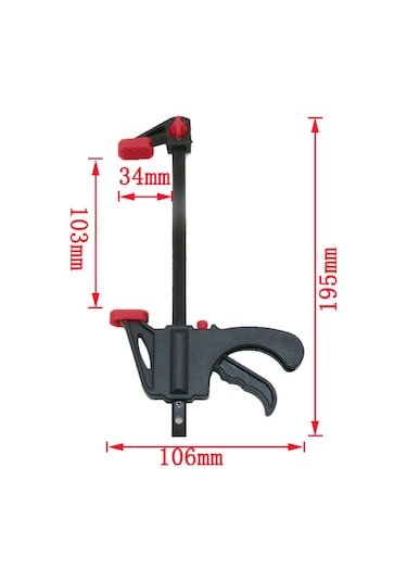 4 Inç Ahşap Çalışma Bar F Kelepçe Kavrama Cırcır Release