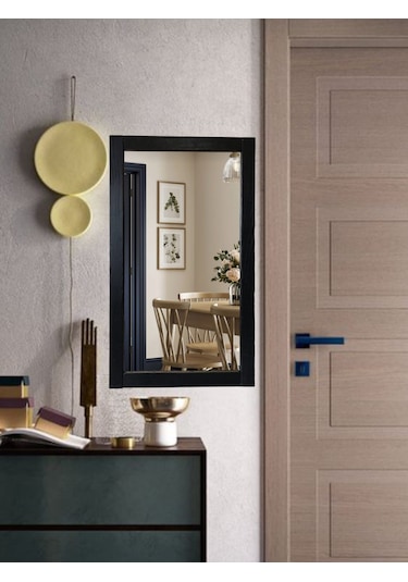 Siyah Ahşap Çerçeve Ayna ,boy Hol Antre Ayna64x37 Siyah