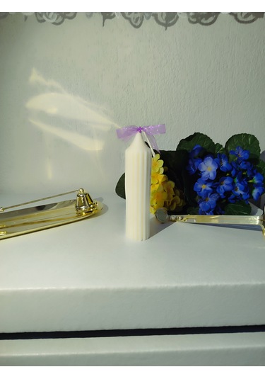 Tırtıklı Sütun Şamdan Mum