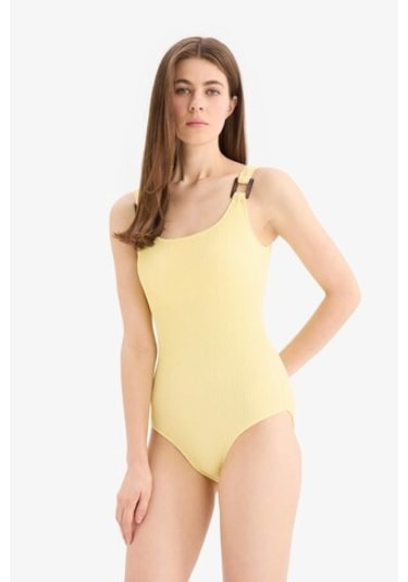 Defacto Regular Fit Bürümcük Mayo-fall İn Love T8005az25smyl118 Sarı