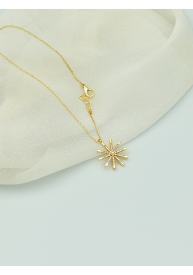 Brezza Lusso Jewelry Axcce Serie Taşlı Güneş Kolye Gold