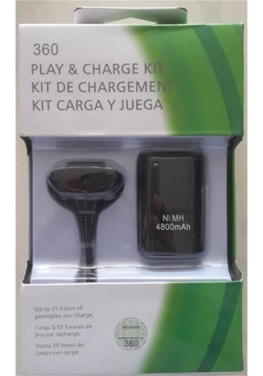 Xbox 360 Uyumlu Joystick Kol Şarj Kiti Batarja Usb Kablosu Ile Birlikte