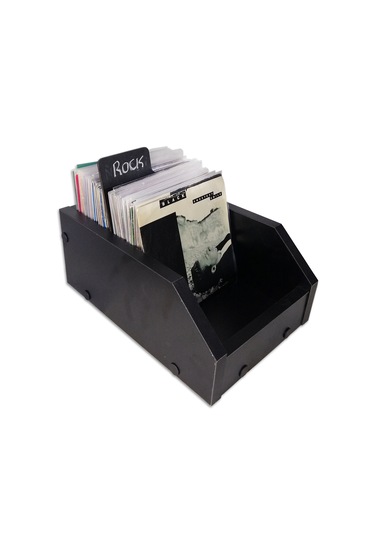 Ahşap 7" Plak Kasası Siyah