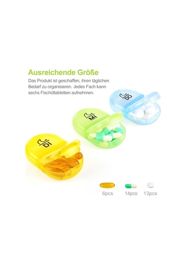 Sones Hafta 14 Izgaralar Gökkuşağı Taşınabilir Plastik Bölmeli İlaç Kutusu Gösterildiği Gibi