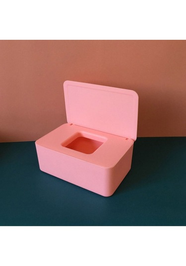 Vkemall Pembe Taşınabilir Maske Ve Islak Mendil Saklama Kutusu, Kapaklı Ve Hava Geçirmez Pembe